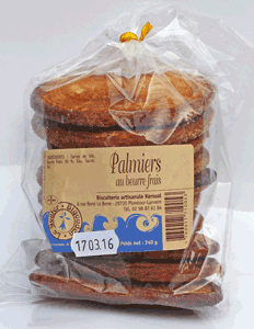 Sachet de palmiers au beurre frais